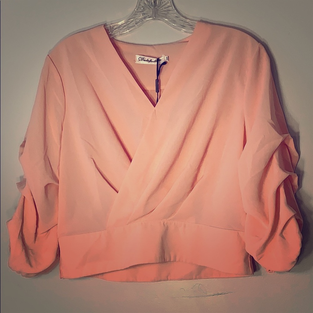 NWT Dudu fashion Pink Top W/ Ruffle Sleeves
